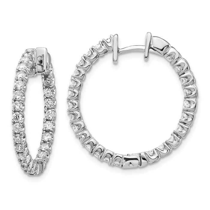 Shop Stylish 14K White Gold AA Diamond Hinge Hoop Earrings - Luxury Value!-1