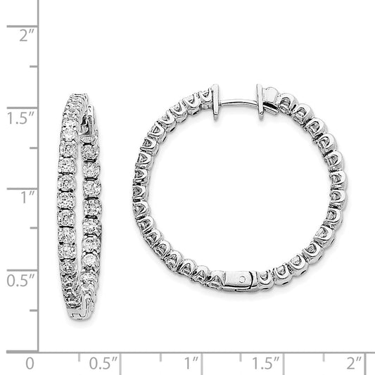 Shop Exclusive 14K White Gold Hinged Hoop Earrings with AAA Diamonds, Stylish Value