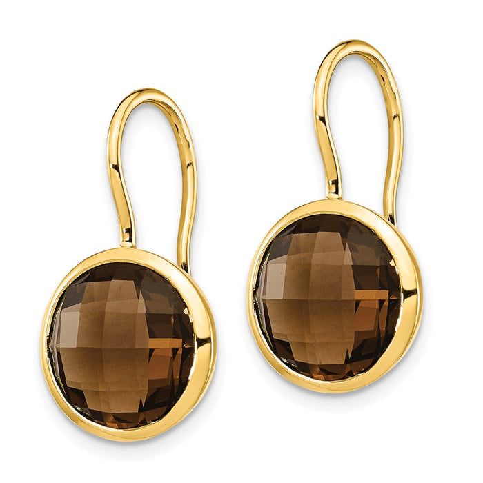 Exclusive 14K Gold Smoky Quartz Drop Earrings - Stylish Luxury at Great Value-2