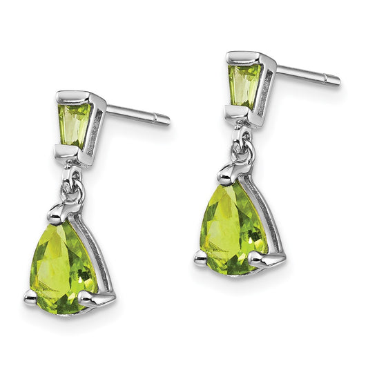 Buy Stylish 14K White Gold Peridot Drop Earrings | Affordable Luxury
