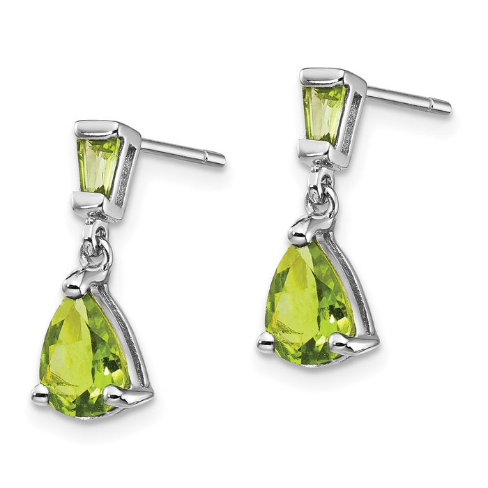 Buy Stylish 14K White Gold Peridot Drop Earrings | Affordable Luxury-2