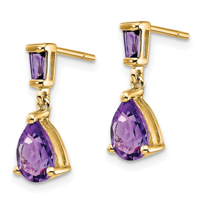 Buy Exclusive 14K Gold Amethyst Drop Earrings - Stylish, Affordable Luxury-2