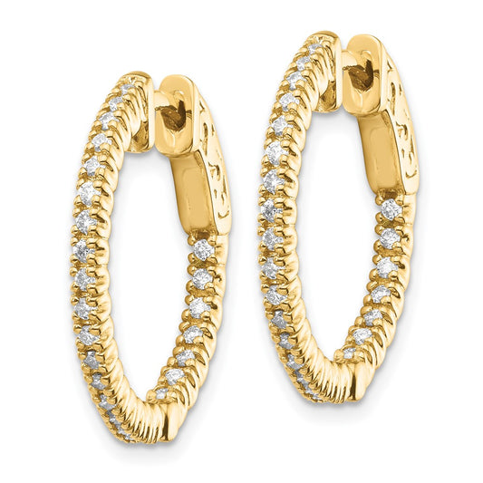Exclusive 14K Gold 3/8 Carat Lab-Grown Diamond Hoop Earrings - Stylish Value!
