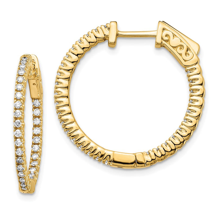 Buy Stylish 14K Gold Round Hoop Earrings, 5/8 Carat Lab-Grown Diamonds-1