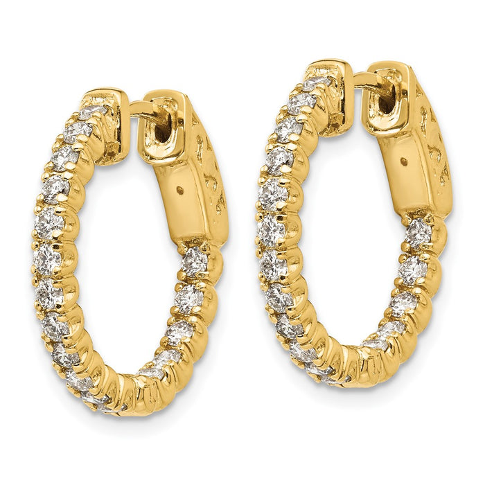 Shop Exclusive 14K Gold 1 Carat Lab-Grown Diamond Hoop Earrings - Stylish Safety Clasp-2