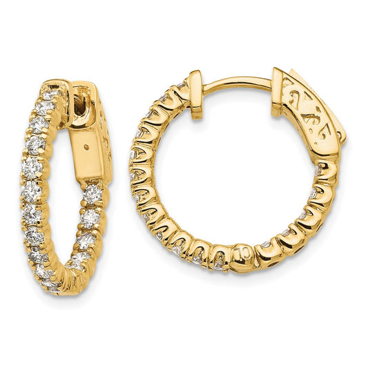 Shop Exclusive 14K Gold 1 Carat Lab-Grown Diamond Hoop Earrings - Stylish Safety Clasp