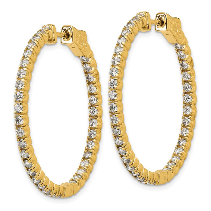 Shop Exclusive 14K Gold 2 Carat Lab-Grown Diamond Hoop Earrings - Stylish Safety Clasp-2