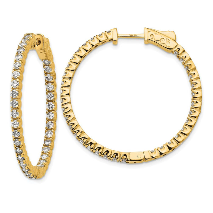 Shop Exclusive 14K Gold 2 Carat Lab-Grown Diamond Hoop Earrings - Stylish Safety Clasp-1
