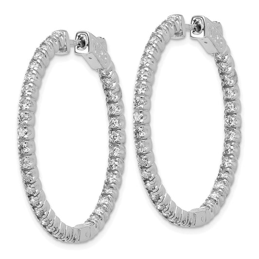 High-Quality 14K White Gold 2-Carat Lab-Grown Diamond Hoop Earrings - Stylish!