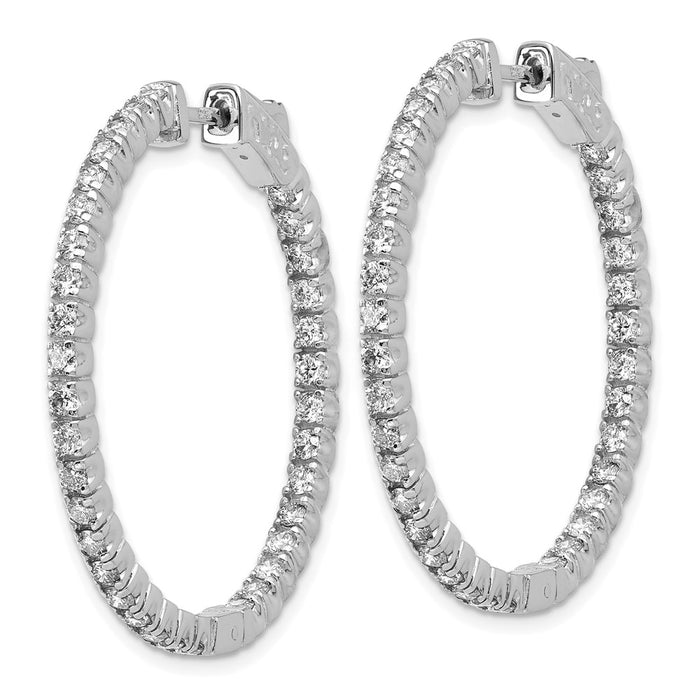 High-Quality 14K White Gold 2-Carat Lab-Grown Diamond Hoop Earrings - Stylish!-2