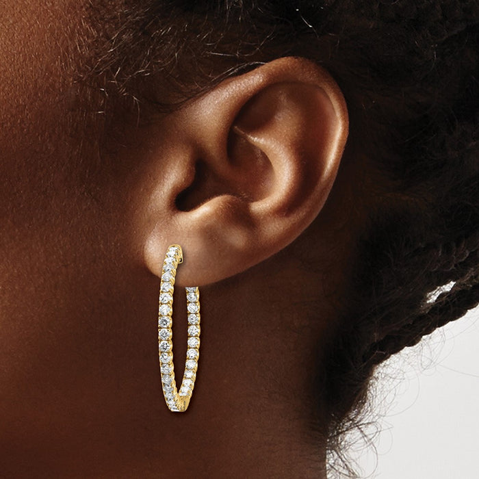 Buy Exclusive 14K Gold 3.33 Carat Lab-Grown Diamond Hoop Earrings-3