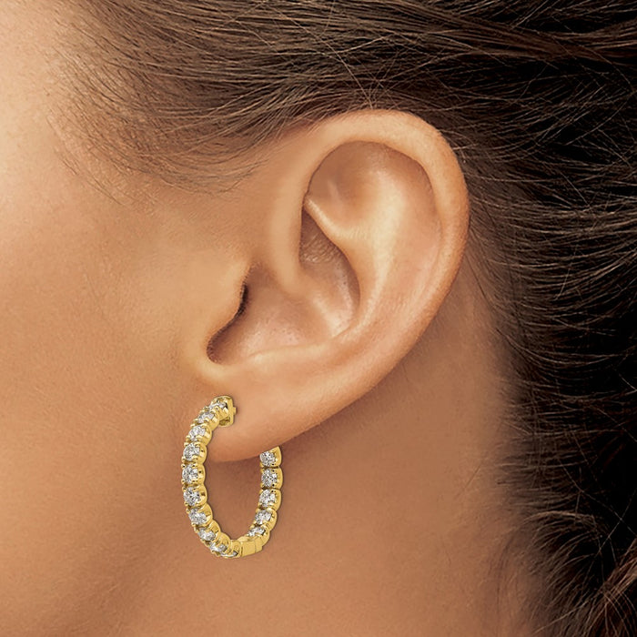 Shop Exclusive 14K Gold 2.75 Carat Lab-Grown Diamond Hoop Earrings-4