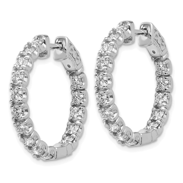 Buy Stylish 14K White Gold 2.75 Carat Lab-Grown Diamond Hoop Earrings-2