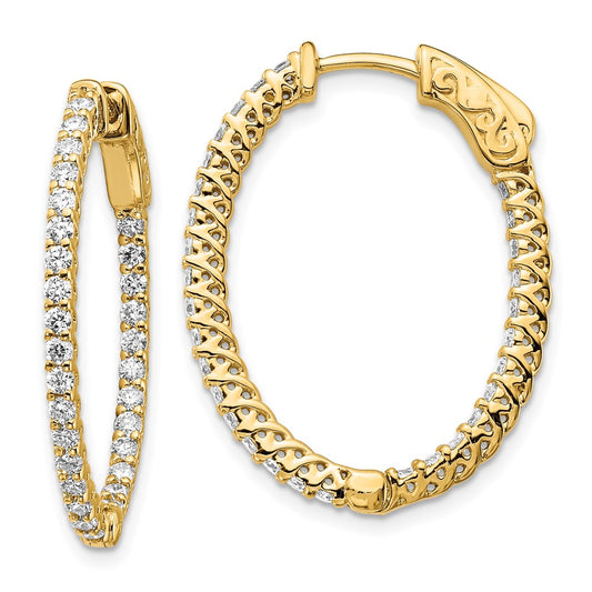 High-Quality 14K Gold 1.2 Carat Lab-Grown Diamond Hoop Earrings - Stylish Value!