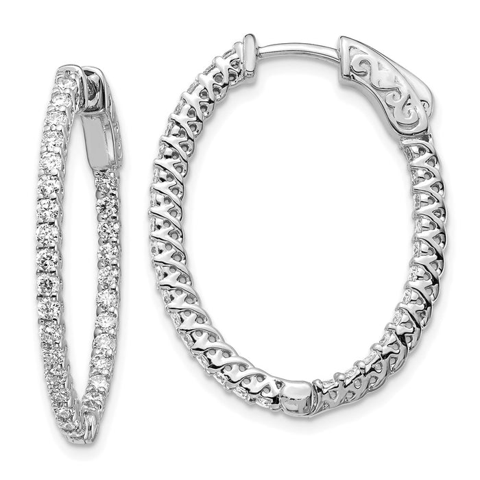 Exclusive 14K White Gold 1.2 Carat Lab-Grown Diamond Hoop Earrings - Stylish Value-1