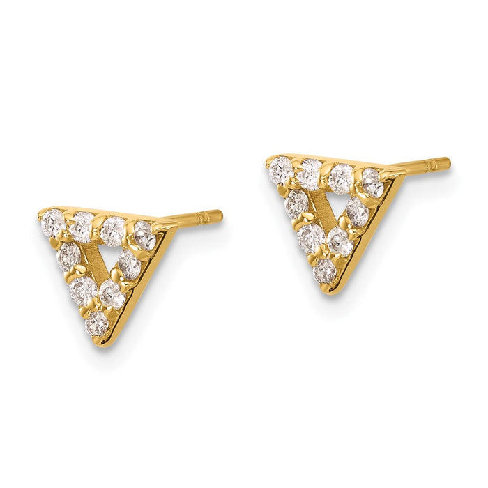 Buy Stylish 14K Gold Diamond Triangle Hoop Earrings | Exclusive Value Deal-2