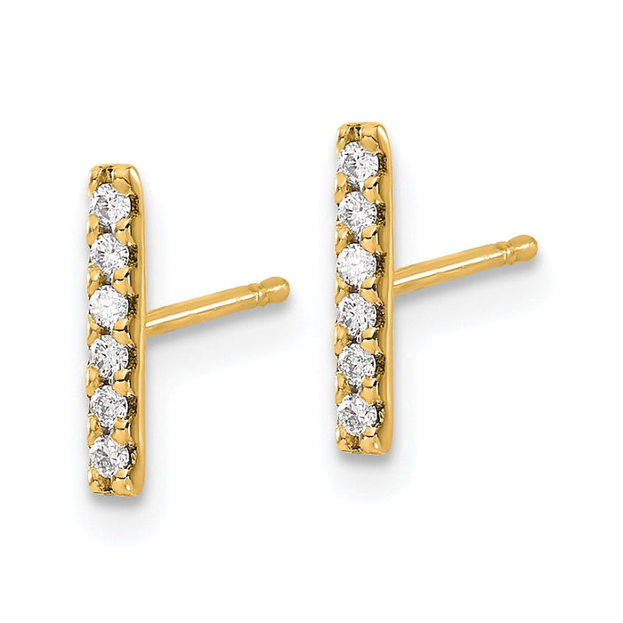 Exclusive 14K Gold Diamond Bar Earrings - Stylish & Affordable Luxury!-2