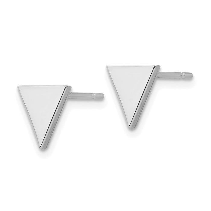 High-Quality 14K White Gold Triangular Stud Earrings - Stylish & Affordable!-2