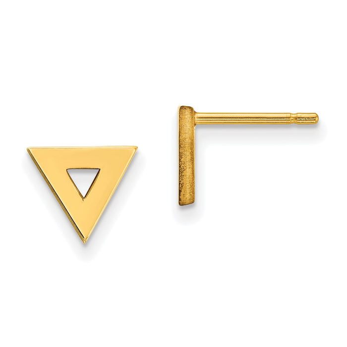 Shop Stylish 14K Gold Open Triangle Stud Earrings - Affordable Luxury Design-1