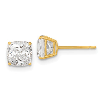 Buy 14K Gold Cushion Cut CZ Stud Earrings - 6x6 mm | Stylish Luxury Jewelry