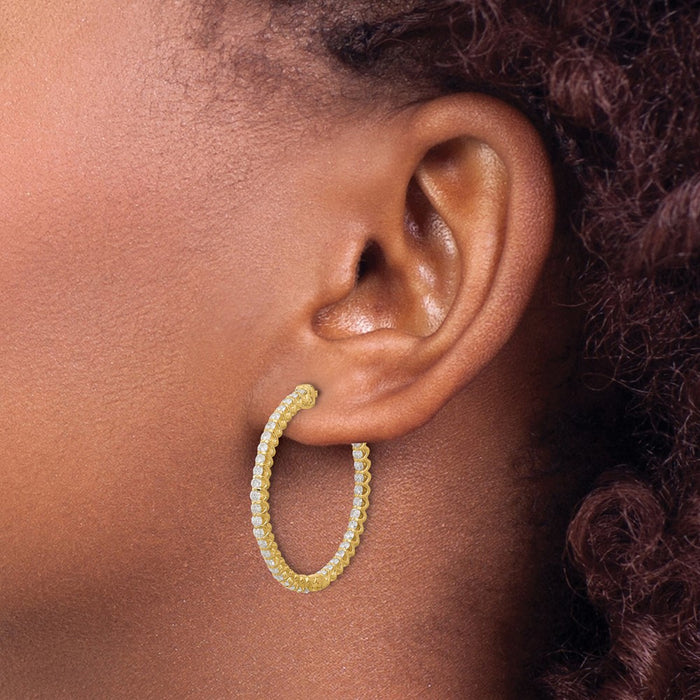 High-Quality 14K Gold 1.56ct Diamond Hoop Earrings - Stylish & Affordable!-3