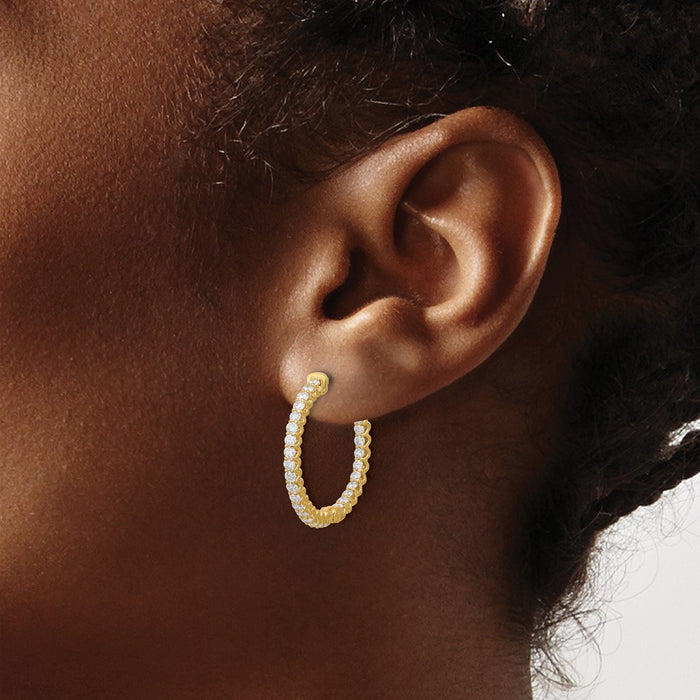 Buy Exclusive 14K Gold 1.12ct Diamond Hoop Earrings - Stylish 56mm Design-3
