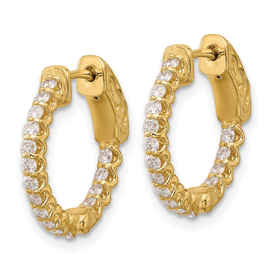 Shop Exclusive 14K Gold .64ct Diamond Hoop Earrings - 32mm Stylish Design