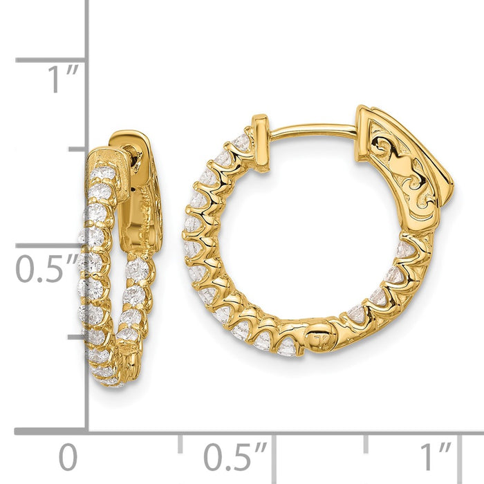Shop Exclusive 14K Gold .64ct Diamond Hoop Earrings - 32mm Stylish Design-4