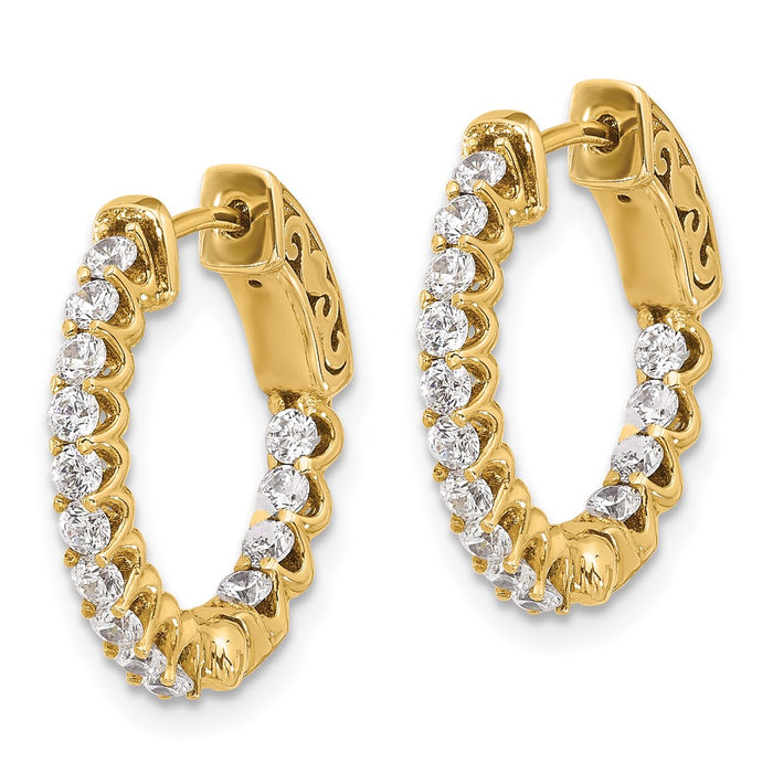 Buy Exclusive 14K Gold .84ct Diamond Hoop Earrings - 28mm, Stylish Safety Clasp-2