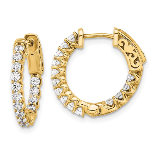 Buy Exclusive 14K Gold .84ct Diamond Hoop Earrings - 28mm, Stylish Safety Clasp