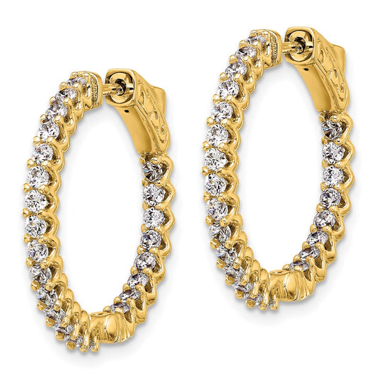 Buy Exclusive 14K Gold 1.6ct Diamond In/Out Hoop Earrings - 46mm Style