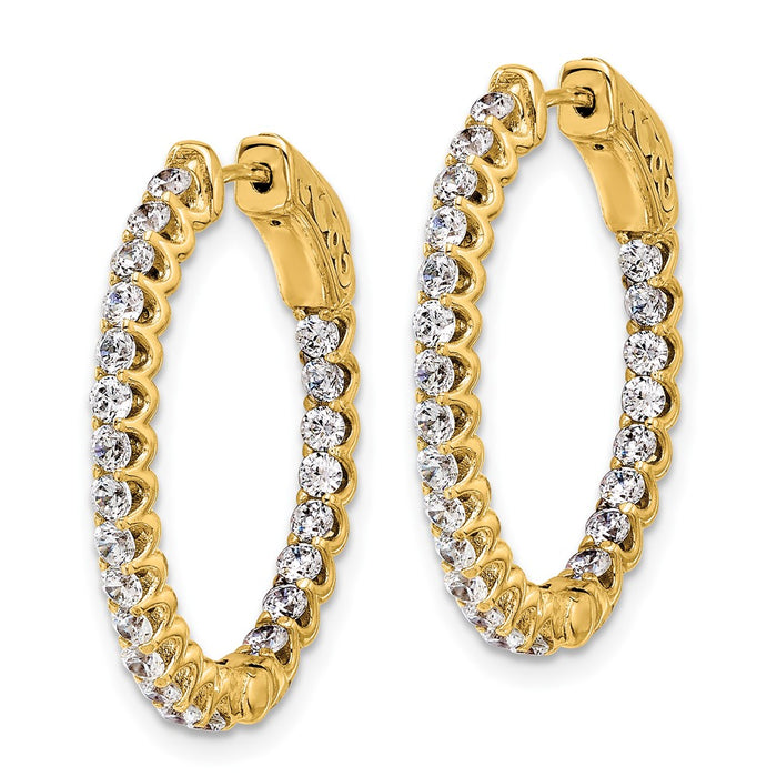 Shop 14K Gold 1.6ct Oval Hoop Diamond Earrings - Stylish Safety Clasp 46x2.0mm-2
