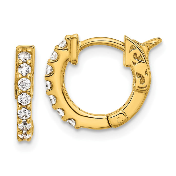 Buy 14K Gold Diamond Round Hoop Earrings, .31ct, Stylish Safety Clasp 14-1.75mm-1