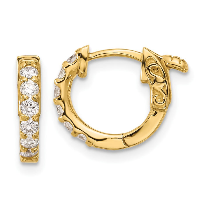 Buy Exclusive 14K Gold .42ct Round Diamond Hoop Earrings - Stylish 12-2.0mm!-1