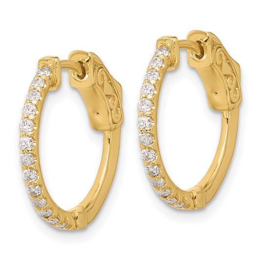 Exclusive 14K Gold .40ct Diamond Round Hoop Earrings - Stylish & Affordable!