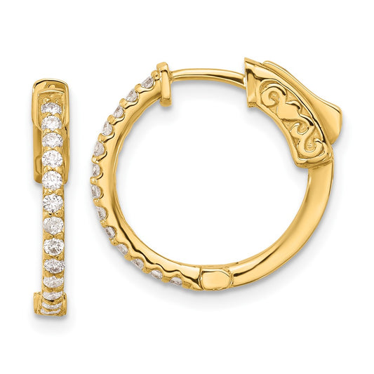 Exclusive 14K Gold .40ct Diamond Round Hoop Earrings - Stylish & Affordable!