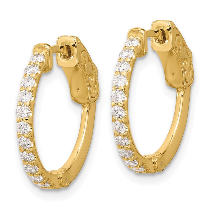 Shop Exclusive 14K Gold .44ct Diamond Round Hoop Earrings - 22mm Stylish Design-2