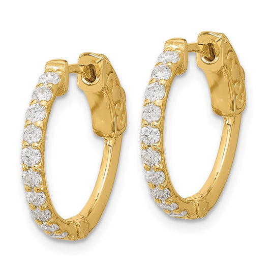 Shop Stylish 14K Gold 0.7ct Diamond Round Hoop Earrings - 20-2.0mm Value