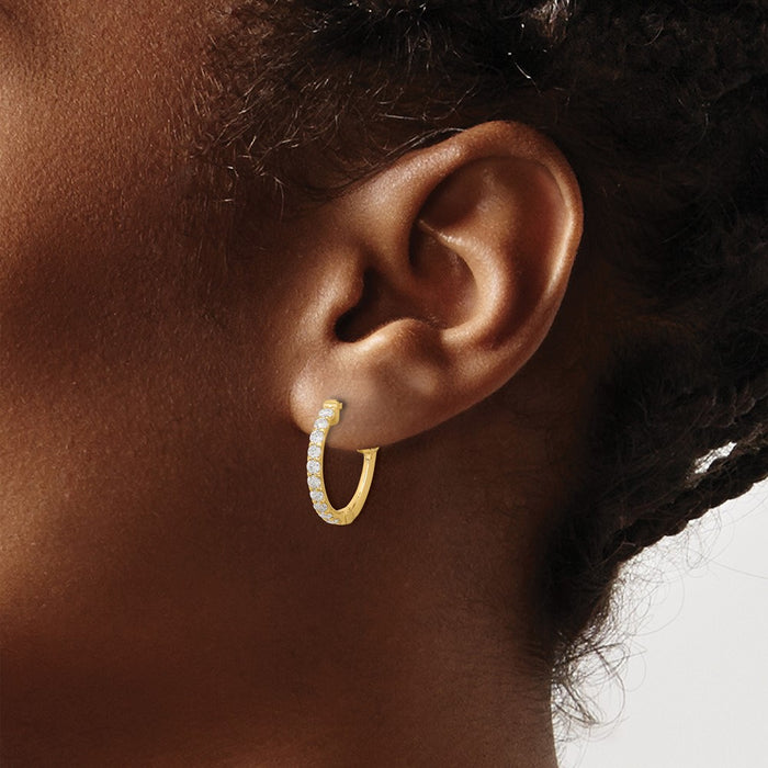 Shop Stylish 14K Gold 0.7ct Diamond Round Hoop Earrings - 20-2.0mm Value-3