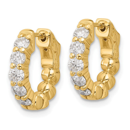 Exclusive 14K Gold 1ct Diamond Round Hoop Earrings - Stylish & Affordable 10-3.0mm