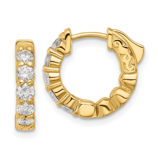 Exclusive 14K Gold 1ct Diamond Round Hoop Earrings - Stylish & Affordable 10-3.0mm