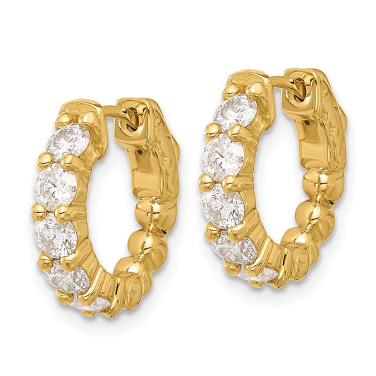 Buy Stylish 14K Gold 1.5ct Diamond Round Hoop Earrings (10-3.5mm)