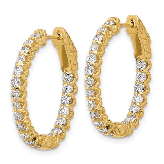 Shop Exclusive 14K Gold 2ct Oval Hoop Earrings - 40mm with Diamond Accents