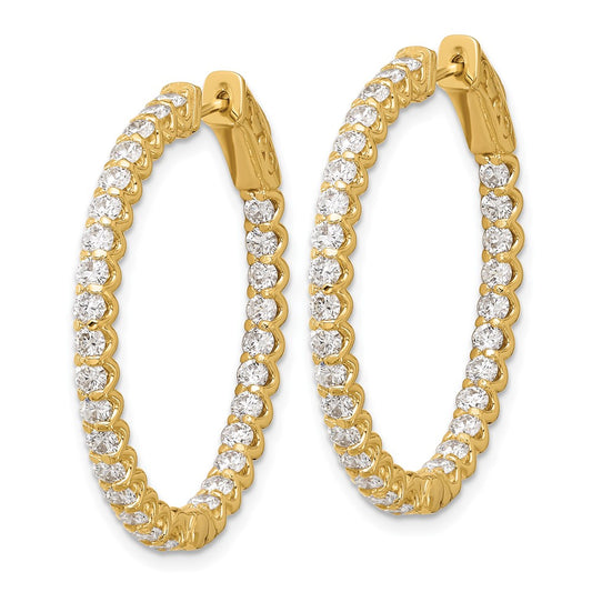 Shop Exclusive 14K Gold 2.9ct Diamond Oval Hoop Earrings - Stylish & Secure