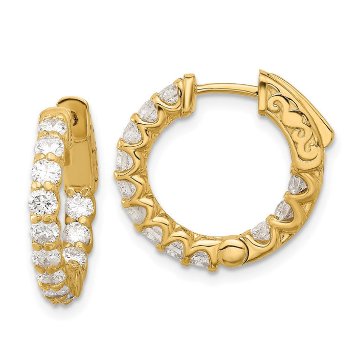Exclusive 14K Gold 1.41ct Diamond Hoop Earrings - Stylish 24-2.5mm Design-1