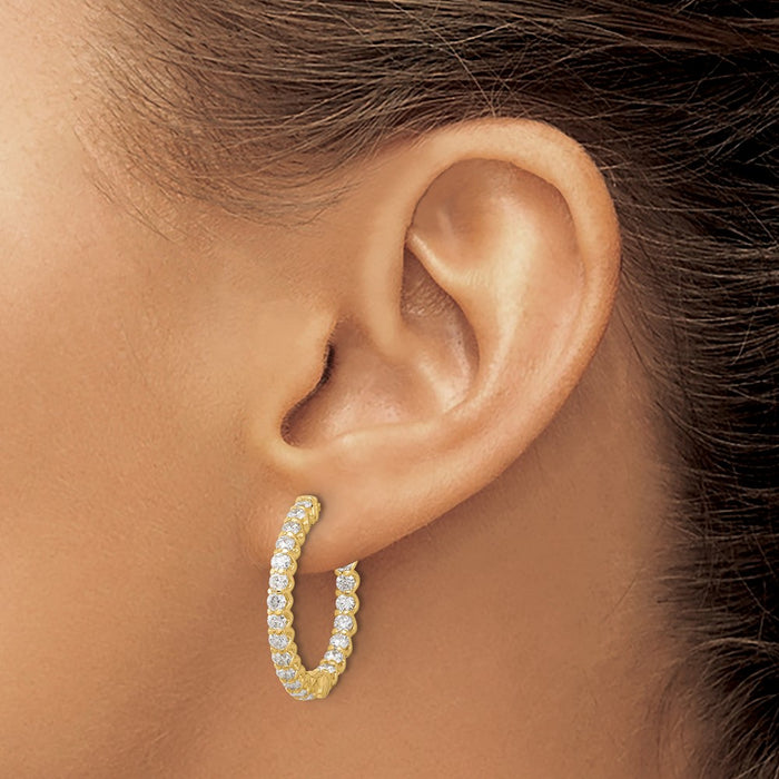 Exclusive 14K Gold 2.1ct Diamond Hoop Earrings - Stylish 42-2.3mm Design-3