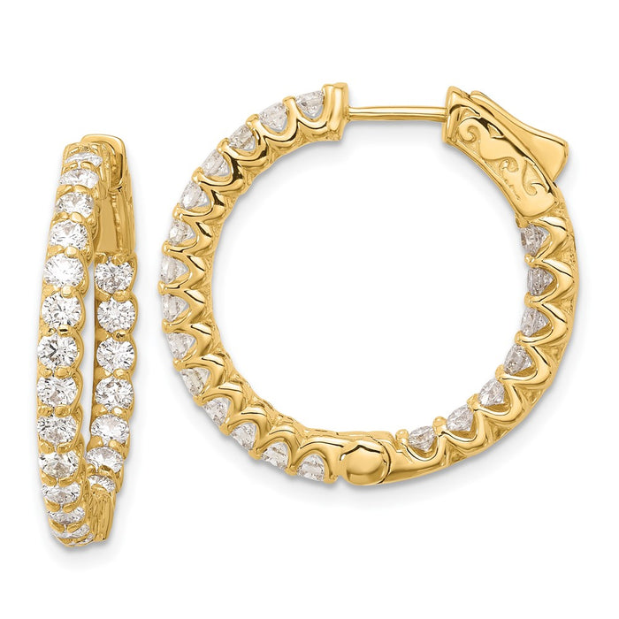 Exclusive 14K Gold 2.1ct Diamond Hoop Earrings - Stylish 42-2.3mm Design-1