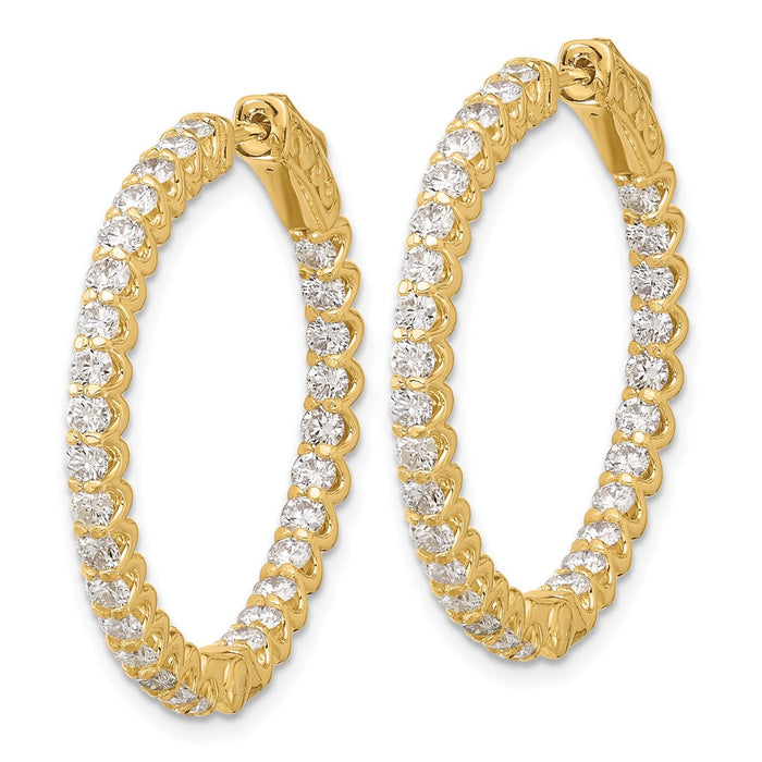 Buy Stylish 14K Gold 2.9ct Diamond Hoop Earrings - 58mm x 2.3mm, Luxury Design-2