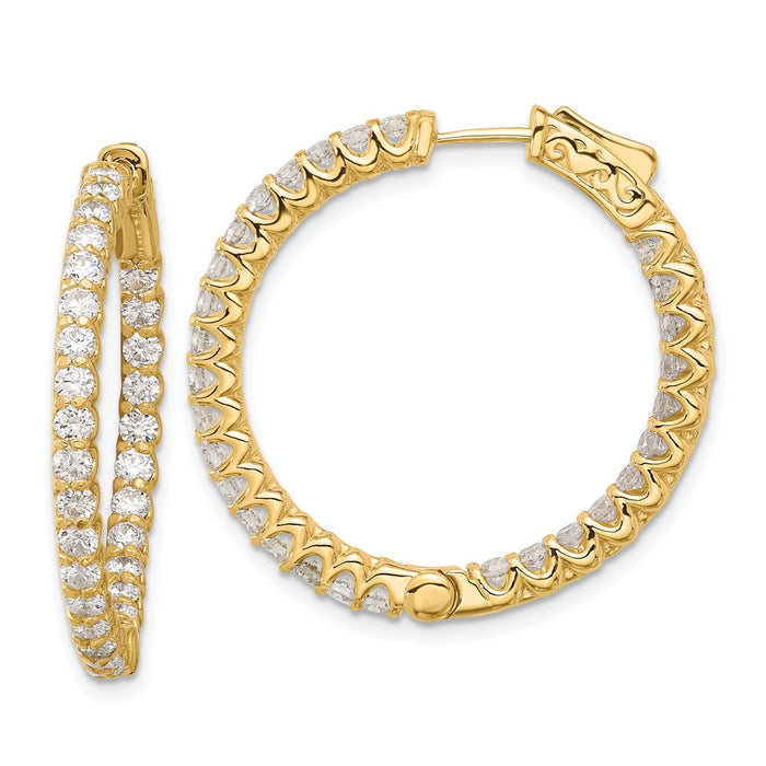 Buy Stylish 14K Gold 2.9ct Diamond Hoop Earrings - 58mm x 2.3mm, Luxury Design-1