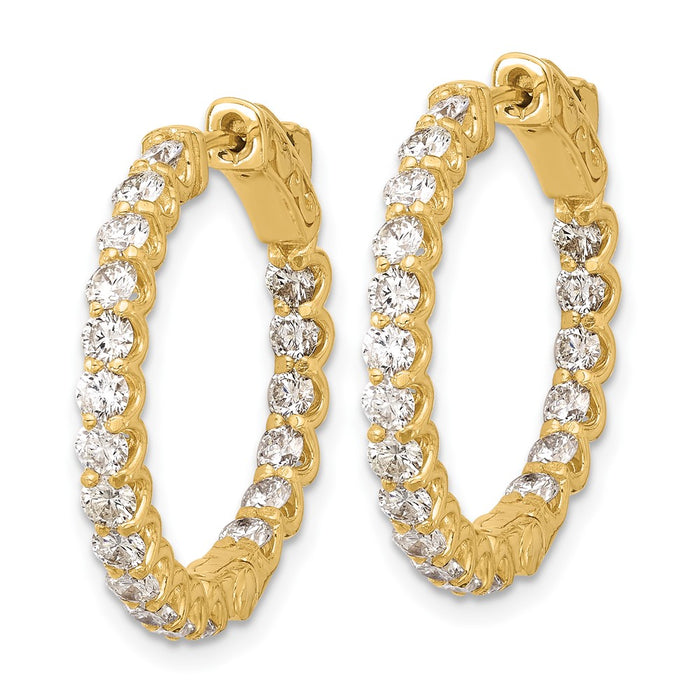 Exclusive 14K Gold In/Out Hoop Earrings 2.42ct - Stylish 38mm x 2.2mm-2